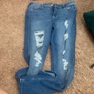 Classic Blue Distressed Women's Jeans